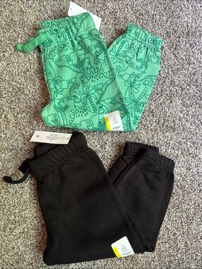 wonder nation Green Dino Print & Black Joggers Set